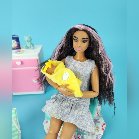 Mattel Curvy Barbie Extra Hispanic Doll Zuru My Mini Baby Girl + Accessories Lot - Picture 1 of 12